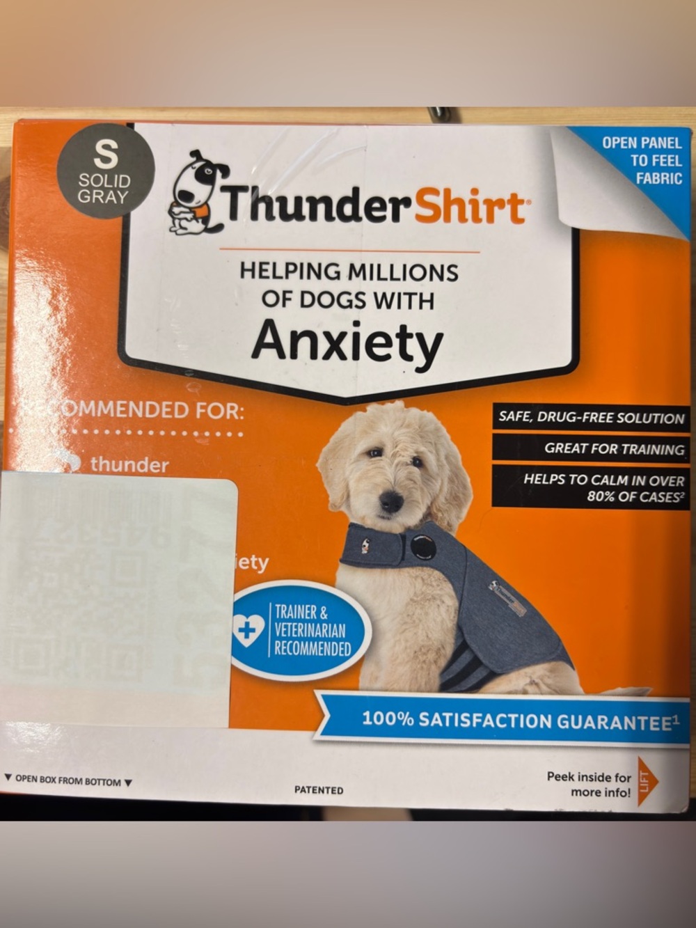 Thundershirt Dog Small 15-25lbs Gray Solution Anxiety Thunder Fireworks Travel
